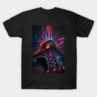 Cyberpunk Eiffel Tower T-Shirt